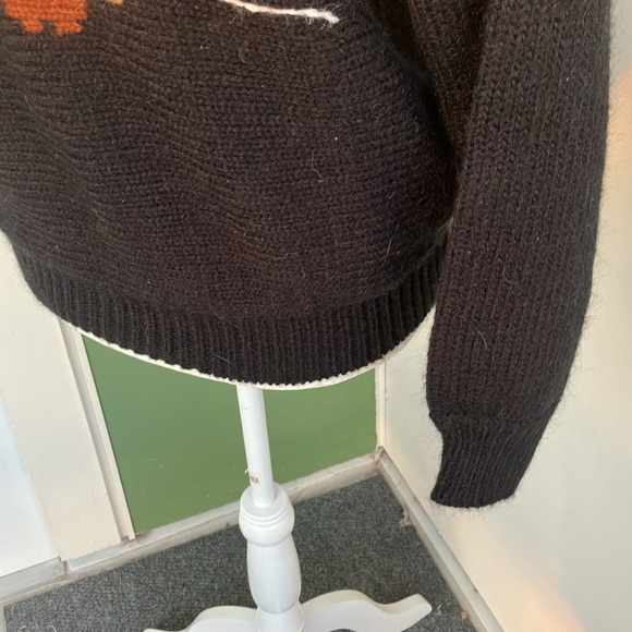 Vintage 80s Funky Novelty Big Cat Face Pullover Sweater - Picture 3 of 6